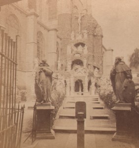 Belgium Antwerp Saint Paul Church Calvary Old Stereoview Photo 1880
