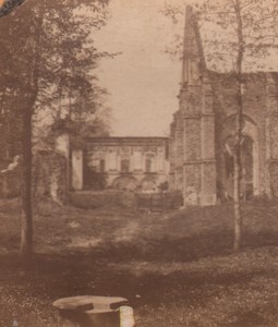 Belgium Brabant Villiers Abbey ruins Old Stereoview Photo 1860's