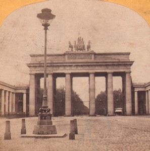 Germany Berlin Brandenburg gate Old Stereoview Photo Moser 1870