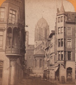 Germany Mainz Mayence Cathedrale Old Stereoview Photo Jouvin 1870