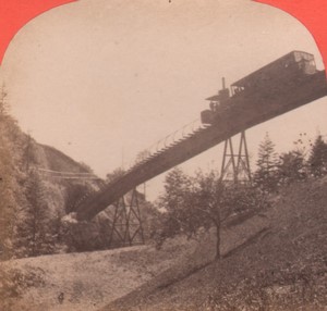 Switzerland Alps Righi Funicular railway Old Stereo Photo 1880 #1