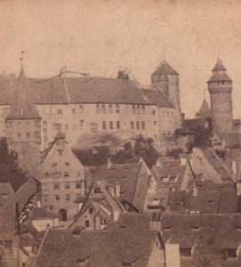 Germany Nuremberg castle Old Stereo Photo 1880