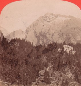 Switzerland Alps Maderan valley Alpenclub Hotel Old Stereo Photo Braun 1880