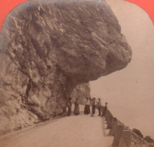 Switzerland Alps Brunis road Old Stereo Photo Garcin 1880