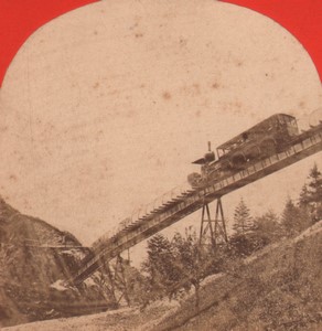 Switzerland Alps Righi Funicular railway Old Stereo Photo 1880 #2