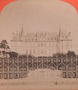 France Arcachon Chateau Deganne castle Old Stereo Photo 1880