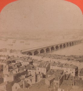 France Bordeaux panorama la Rade Old Stereo Photo 1880