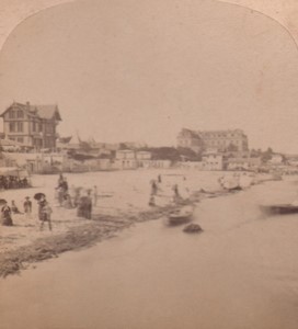 France Arcachon Ocean beach Old Stereo Photo Neurdein 1880