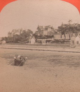 France Arcachon villa Pepa & Johnson Beach Old Stereo Photo 1880