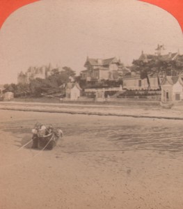 France Arcachon villa Pepa & Johnson Beach Old Stereo Photo 1880