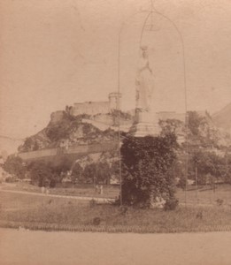 France Lourdes Fort Old Stereo Photo Viron 1880
