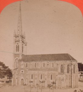 France Arcachon Notre Dame church Old Stereo Photo 1880
