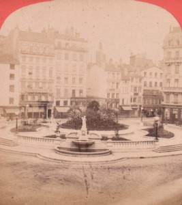 France Lyon Place des Jacobins Old Stereo Photo Neurdein 1880