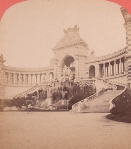 France Marseille Longchamps Palace Old Stereo Photo Neurdein 1880