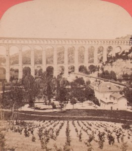 France Marseille Roquefavour aqueduct Old Stereo Photo Neurdein 1880