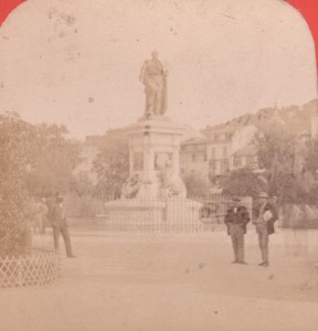 France Nice Massena square Monument Old Stereo Photo 1880