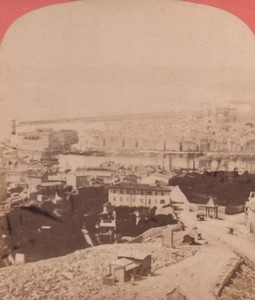France Marseille panorama Old Stereo Photo Neurdein 1880