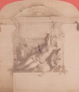 France Lyon Saone statue Old Stereo Photo 1880