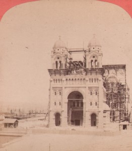 France Marseille cathedral under construction Old Stereo Photo Neurdein 1880