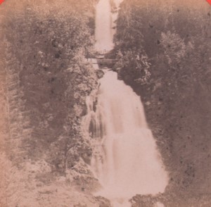 Switzerland Giesbach waterfall Old Stereo Photo Charnaux 1880