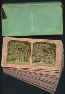 France Theatre Fairy Tale Donkeyskin Old Block Tissue Stereoview box 1874