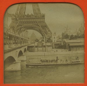 Paris World Fair Tour Eiffel Tower Old L.L. Photo Stereoview Tissue 1889