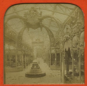 Paris World Fair Leather Goods Exhibit Old L.L. Photo Stereoview Tissue 1889