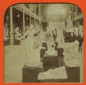 Paris World Fair Fine Arts Gallery Old L.L. Photo Stereoview Tissue 1889 #2