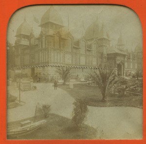 Paris World Fair Colonial Palace Old L.L. Photo Stereoview Tissue 1889