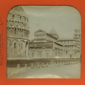 Italy Pisa Duomo Leaning Tower Campanile Old Block Photo Stereoview Tissue 1865