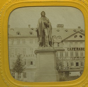 Germany Frankfurt Friedrich Schiller Statue Old E.L Photo Stereoview Tissue 1865