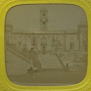 Italy Roma Palazzo Senatorio Old E.L. Photo Stereoview Tissue 1865