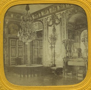 France Versailles castle Salle du Conseil Old E.L. Photo Stereoview Tissue 1865