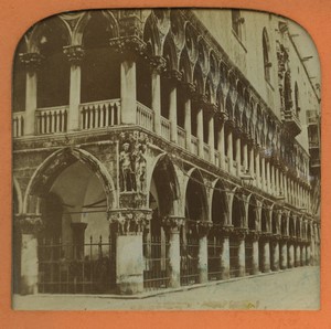 Italy Venice Doge's Palace? Old Photo Stereoview Tissue 1865