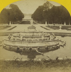 France Versailles Chateau Bassin de Latone Old Photo Stereo 1865