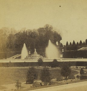 France Versailles Chateau Bassin de Latone Old Photo Stereo Martinet 1865