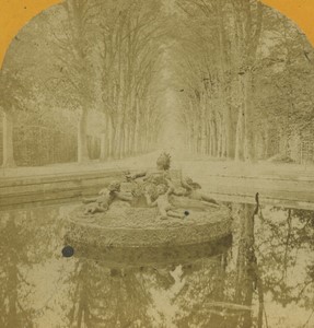 France Versailles Chateau Bassin Fountain Old Photo Stereo 1865
