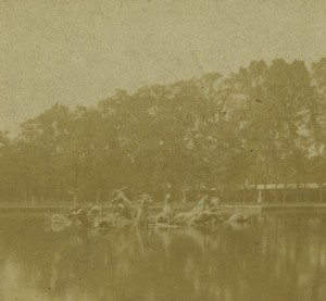 France Versailles Chateau Bassin d'Apollon Old Photo Stereo 1865