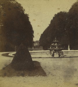 France Versailles Chateau Bassin de la Pyramide Old Photo Stereo 1865 #1
