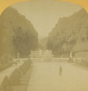 France Versailles Chateau Bassin de la Pyramide Old Photo Stereo 1865 #2