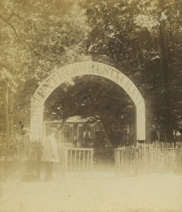 France Fontainebleau Franchard restaurant Old Photo Stereo 1865