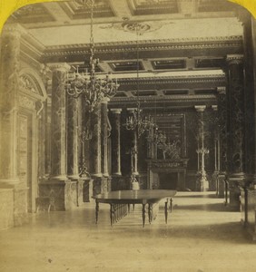 France Fontainebleau Chateau Dining Room Old Photo Stereo Gaudin 1865