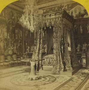 France Fontainebleau Chateau Pope Pius VII Bedroom Old Photo Stereo 1865