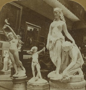 Germany Museum Sculpture Cleopatra Baraga Old Photo Stereo 1890