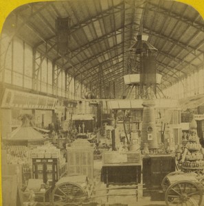 Paris World Fair Gallery of Machines Portuguese section Old Photo Stereo 1878
