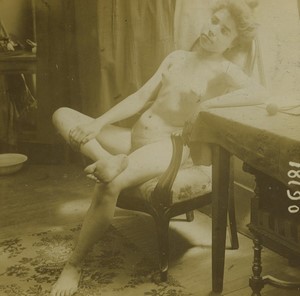 Paris Woman study Old Erotic Photo Stereo 1890 #2