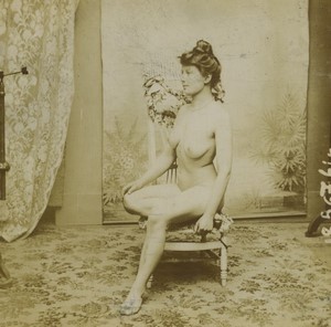 Paris Woman study Old Erotic Photo Stereo 1890 #4