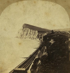 United Kingdom Dover Shakespeare's Cliff  Old Stereoview photo 1870