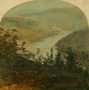 United Kingdom Scotland? landscape Old Tinted Stereo photo Gladwell 1870