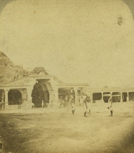 India Kulongoo Mulky? Brahmin Pagoda Temple Old Stereoview photo 1860